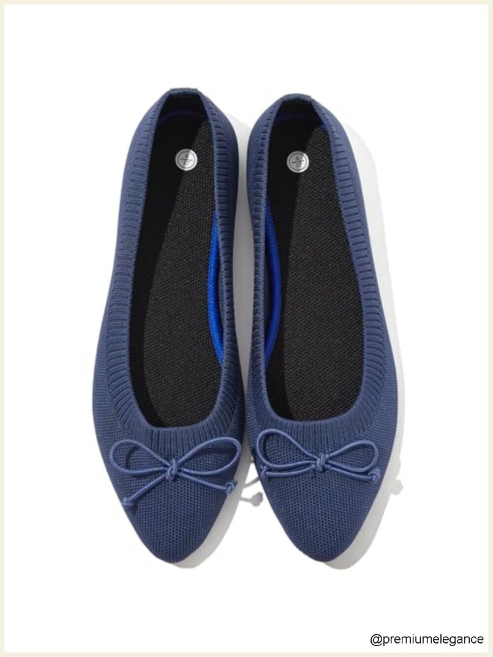Womens Pointed Toe Ballet Flats Bow Dressy Slip On Mesh Knit Minimal Cushion